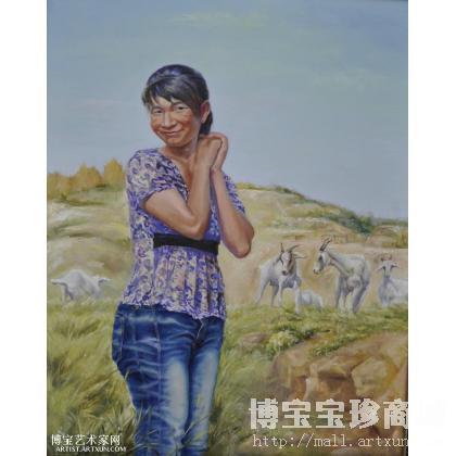 李世海 牧羊女 类别: 人物油画